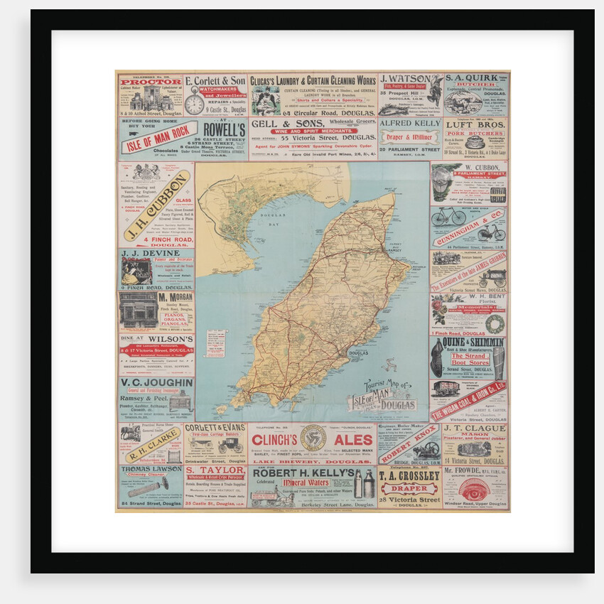 Tourist map of the Isle of Man and street plan of Douglas by Unknown