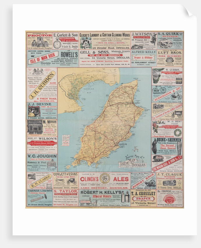 Tourist map of the Isle of Man and street plan of Douglas by Unknown