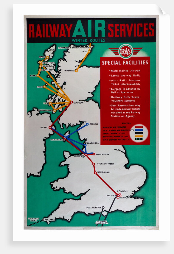 Railway Air Services Winter Routes by Railway Air Services Ltd.