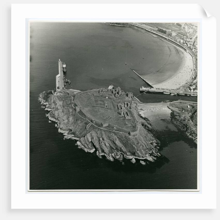 Aerial view of Peel Castle taken from the west by Manx Technical Publications Ltd