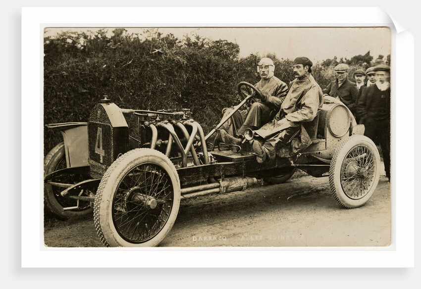 Algernon Lee Guinness in a Darracq, 1908 Tourist Trophy motorcar race by Anonymous