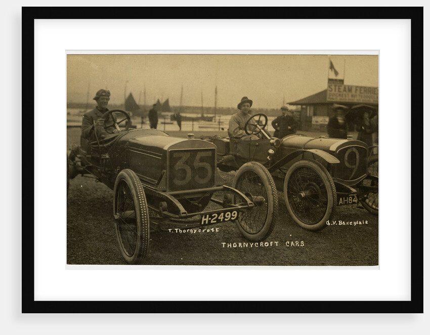 Thornycroft cars arriving at Douglas, 1908 Tourist Trophy motorcar race by Anonymous