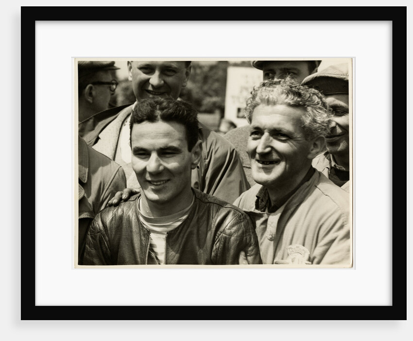 Carlo Ubbiali, winner of the 1956 Ultra Lightweight and Lightweight Race TT (Tourist Trophy) by T.M. Badger