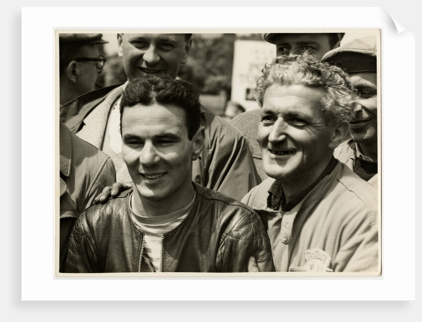 Carlo Ubbiali, winner of the 1956 Ultra Lightweight and Lightweight Race TT (Tourist Trophy) by T.M. Badger