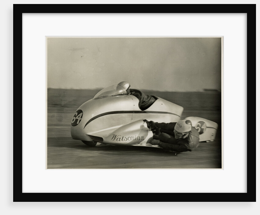 Eric Oliver, driving Watsonian sidecar outfit, Silverstone, 1954 by T.M. Badger