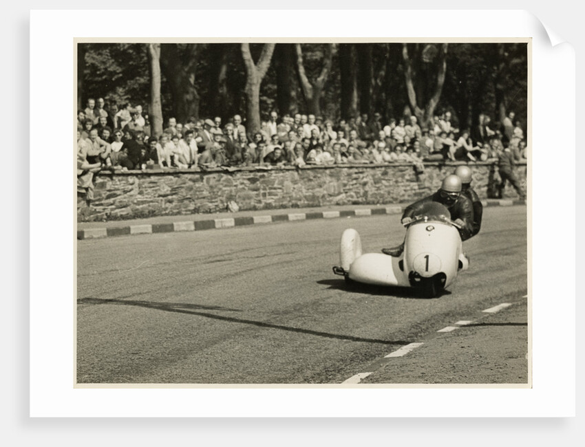 Walter Schneider, driving a BMW sidecar outfit, 1958 Sidecar TT (Tourist Trophy) by T.M. Badger