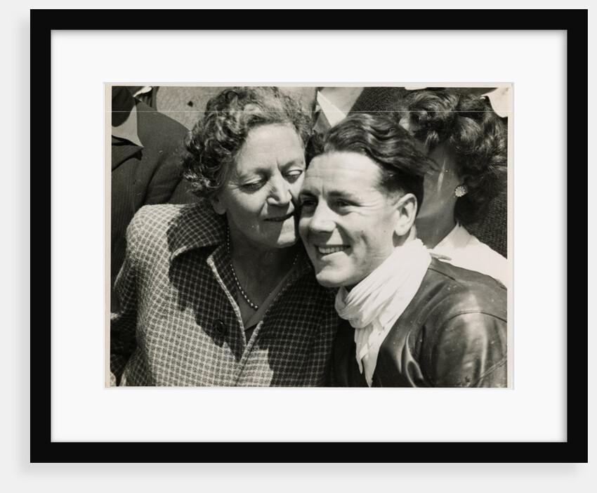 Geoff Duke, TT (Tourist Trophy) rider with his mother by T.M. Badger