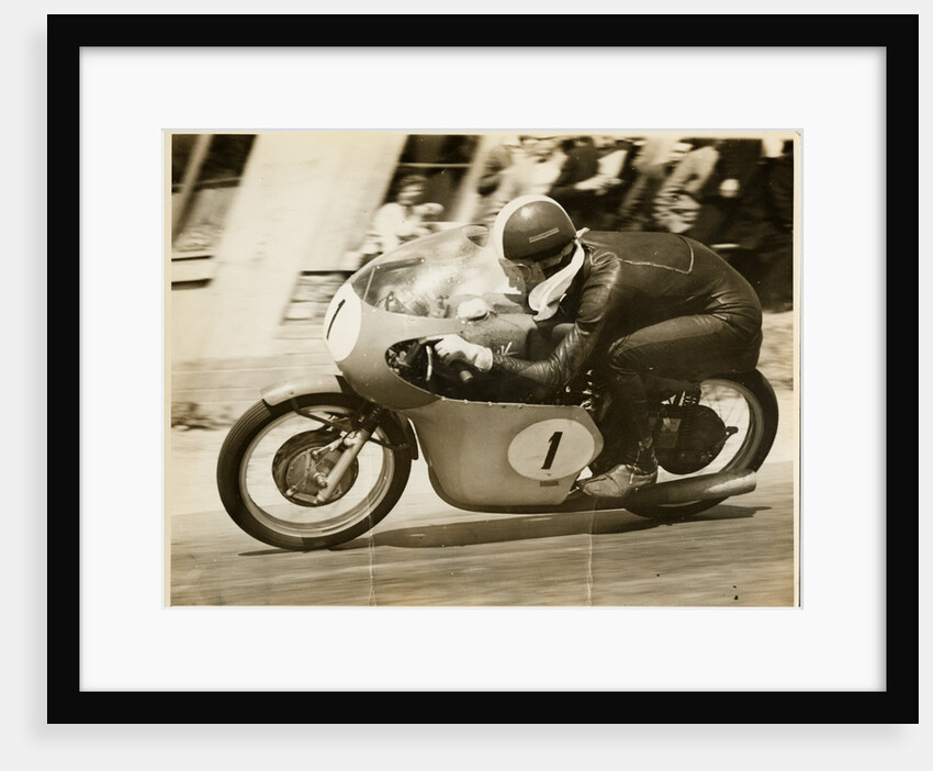 Tarquino Provini, TT (Tourist Trophy) rider riding MV Agusta (number 1) by T.M. Badger