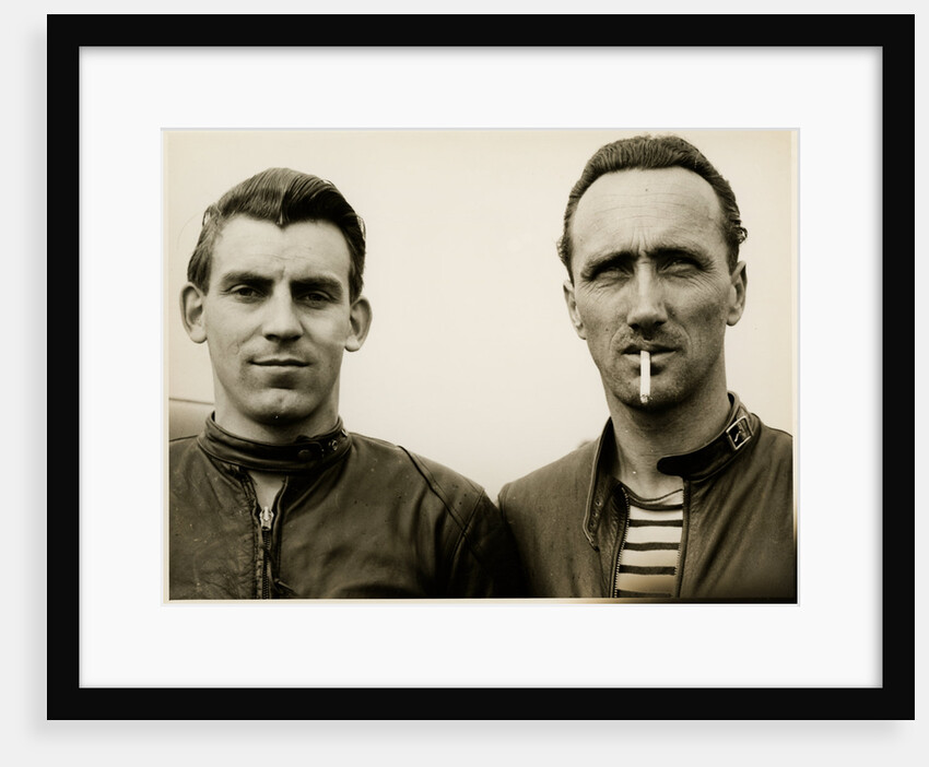TT (Tourist Trophy) sidecar (?) riders by T.M. Badger