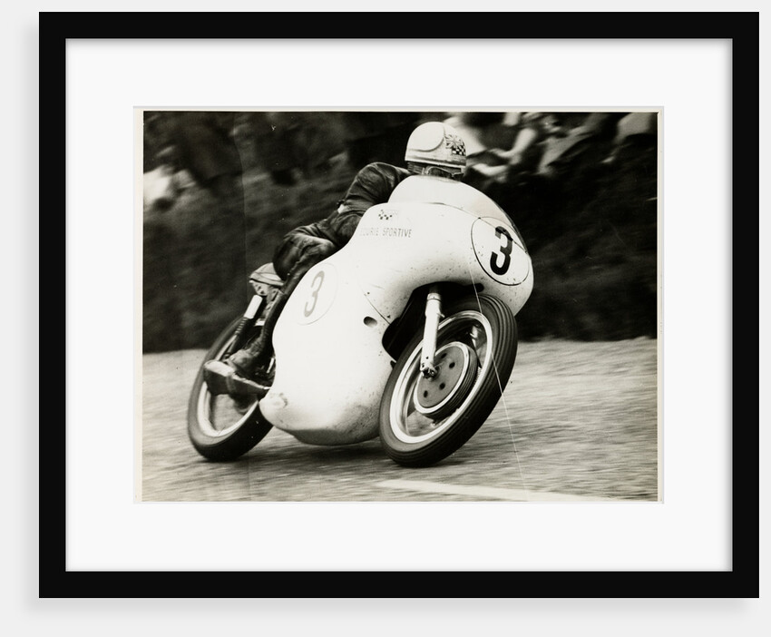 Mike Hailwood, TT (Tourist Trophy) rider, riding as a privateer in Ecurie Sportive colours by T.M. Badger