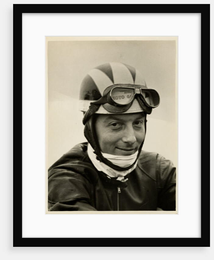 TT (Tourist Trophy) rider wearing Moto Guzzi helmet by T.M. Badger