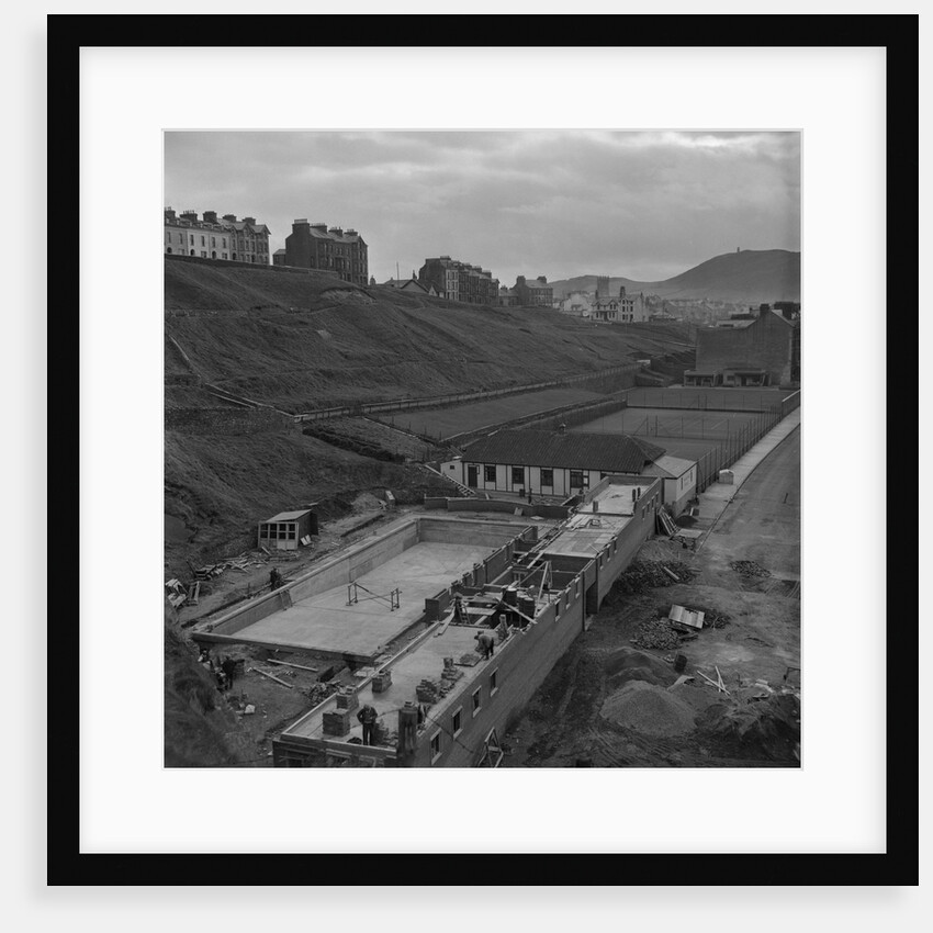 Peel swimming baths being built by Manx Press Pictures