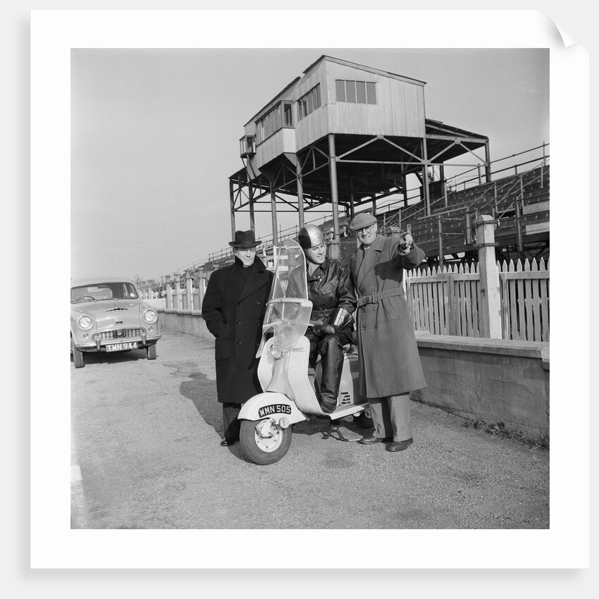 Scooter publicity shot for Isle of Man Tourist Board featuring Derek Guy by Manx Press Pictures