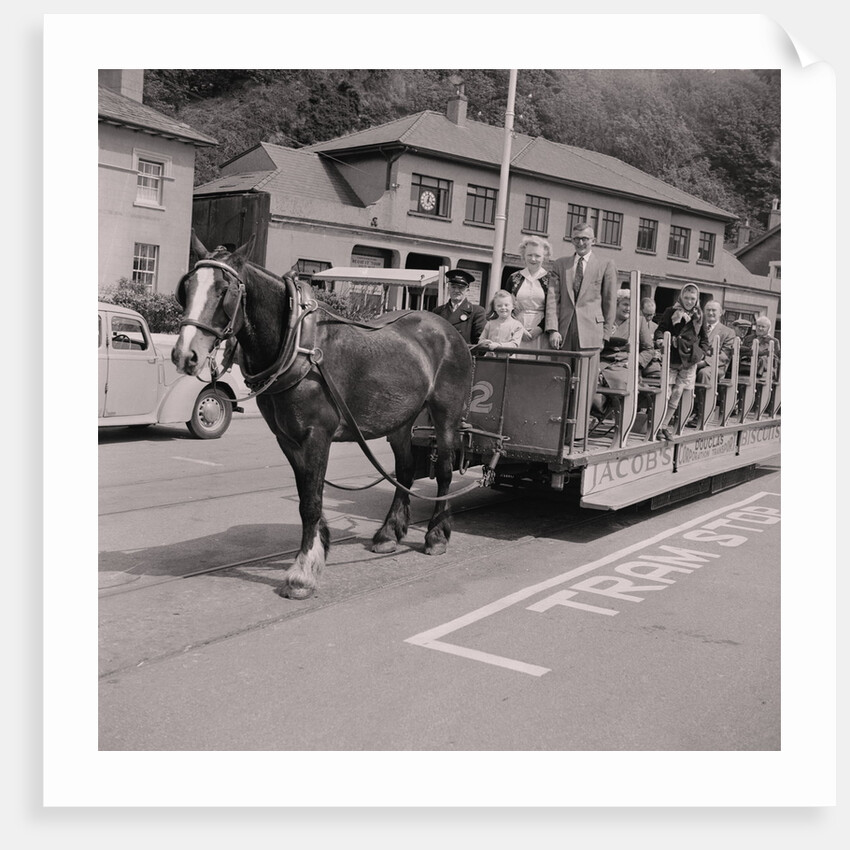 Mr & Mrs King on horse tram, Tourist Board by Manx Press Pictures