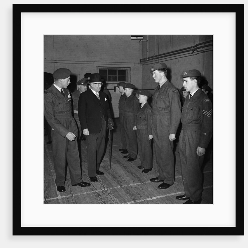 Lieutenant Governor Sir Ronald Herbert Garvey's inspection of Cadets, Drill Hall, Douglas by Manx Press Pictures