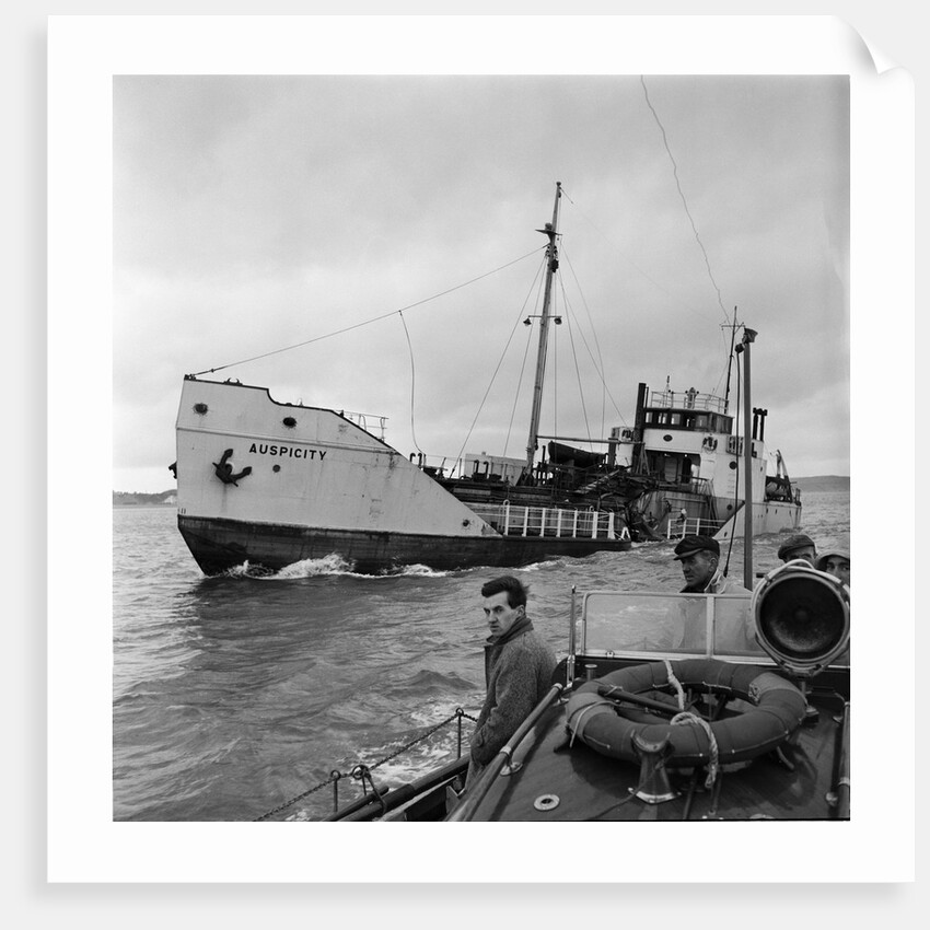 The ship 'Auspicity' holed off Ramsey by Manx Press Pictures