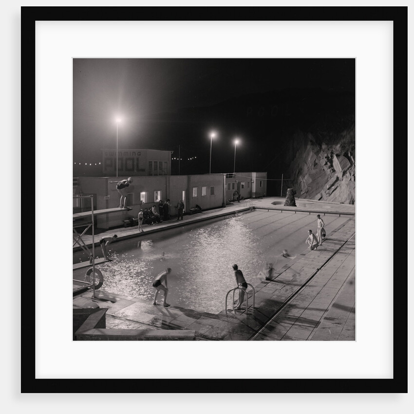 Peel Swimming Pool by floodlight by Manx Press Pictures