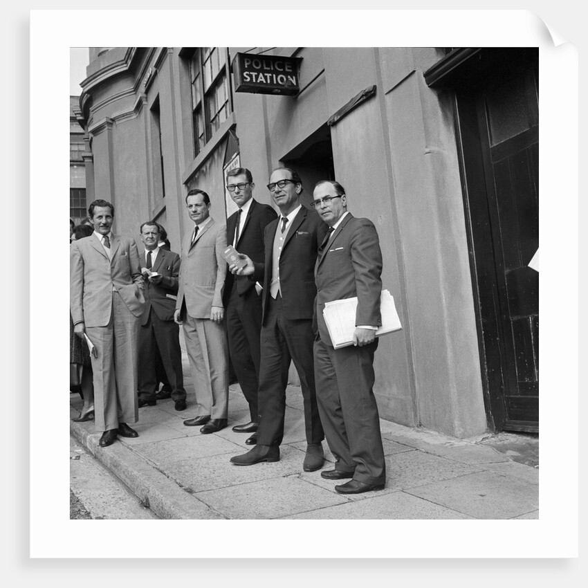 Douglas Casino 'free men' outside police station, Isle of Man by Manx Press Pictures