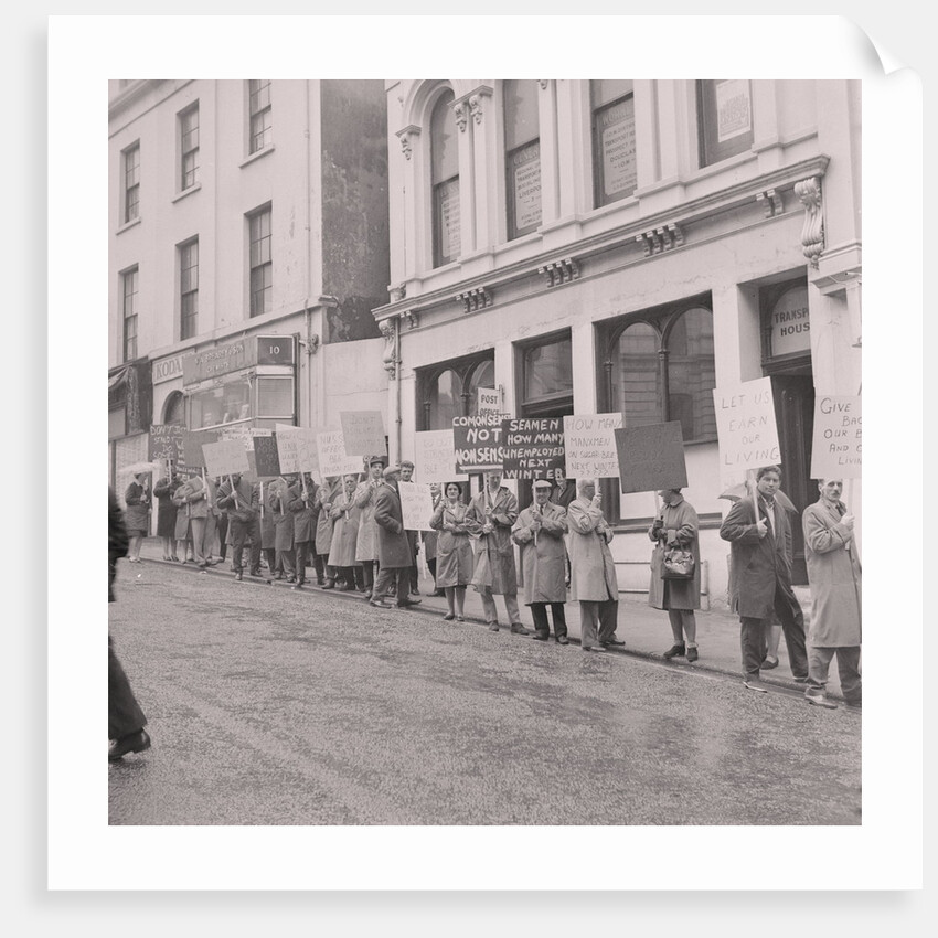 Strike pickets at Transport House by Manx Press Pictures