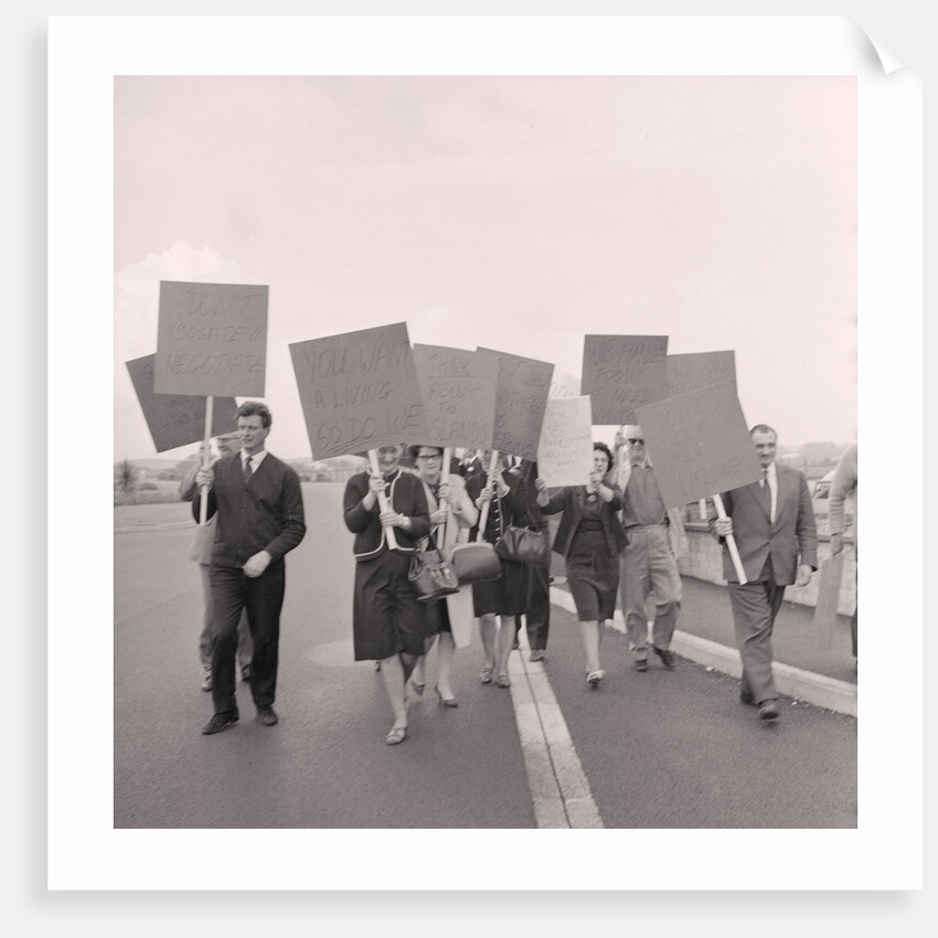 Strike pickets at Ronaldsway Airport by Manx Press Pictures