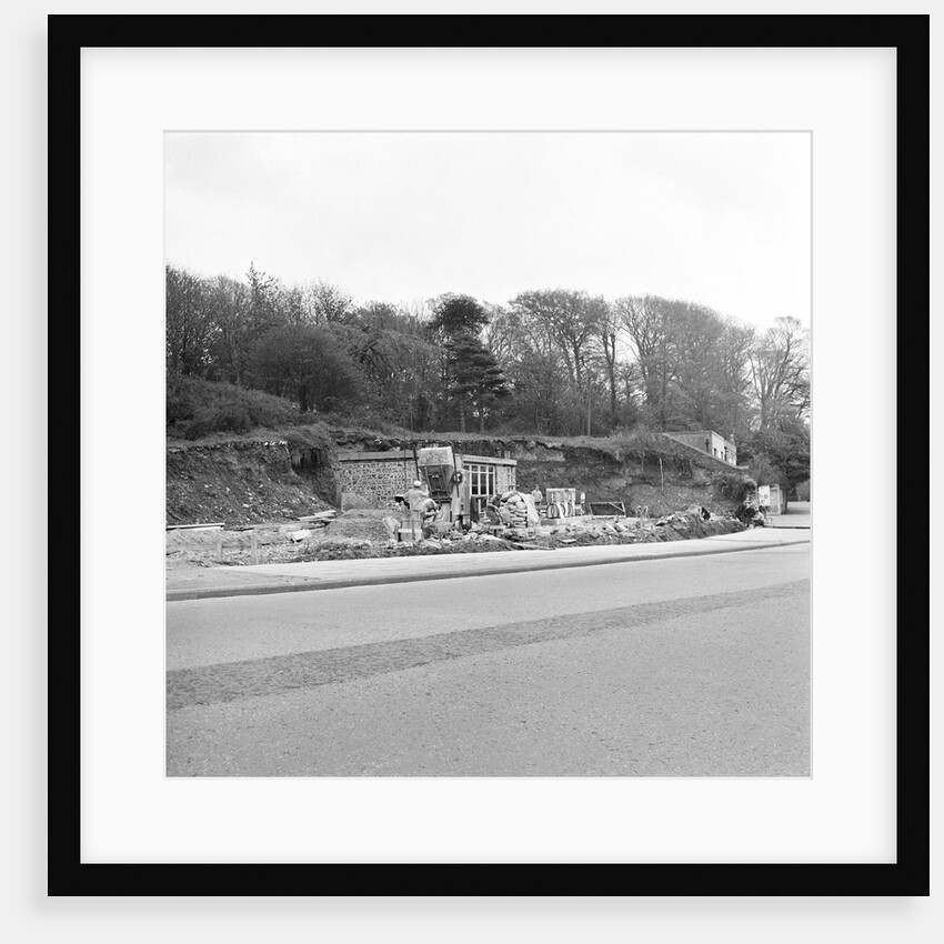 Building of Geoff Duke's garage, Isle of Man by Manx Press Pictures