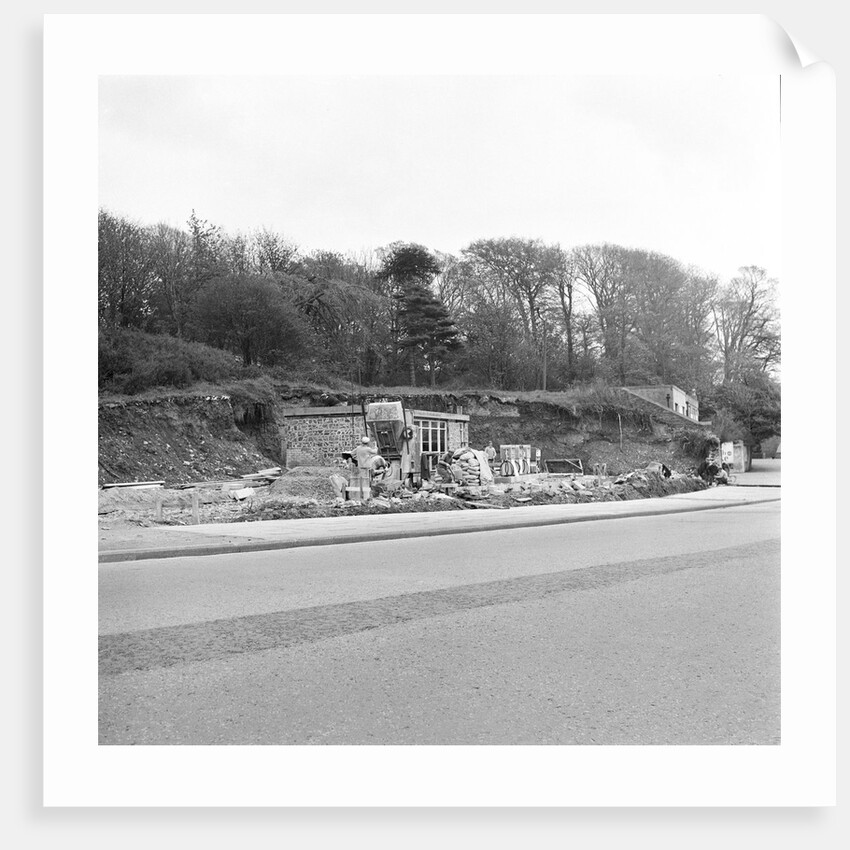 Building of Geoff Duke's garage, Isle of Man by Manx Press Pictures