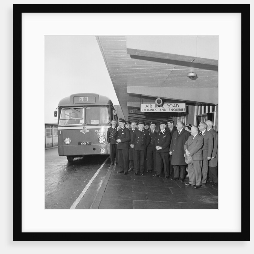 Four retiring road service bus drivers, Isle of Man by Manx Press Pictures