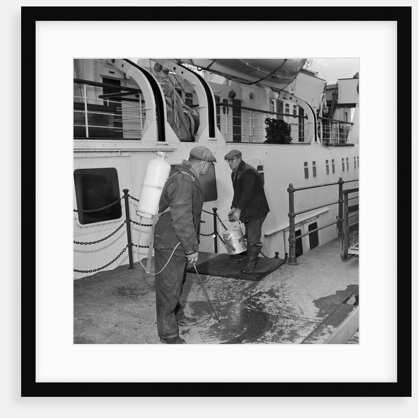 Foot and mouth disease precautions on ship, Isle of Man by Manx Press Pictures