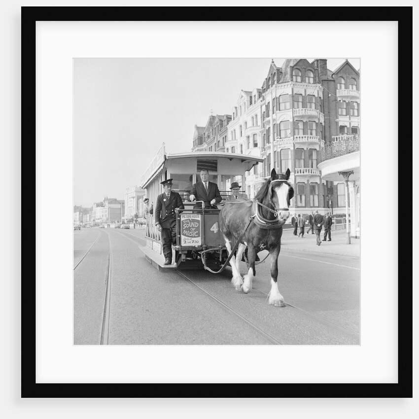 Travel agents on horse tram, Douglas Promenade by Manx Press Pictures