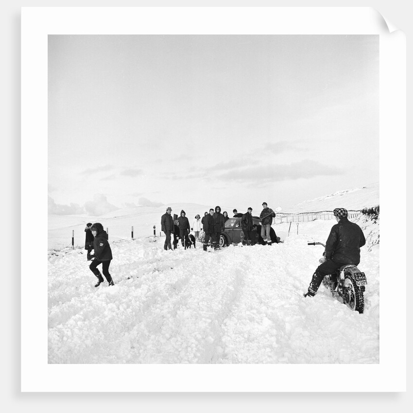 Car stuck in snow, Baldwin by Manx Press Pictures