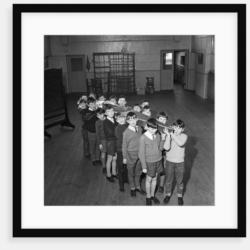 Children and canoe, Demesne Road School, Douglas by Manx Press Pictures