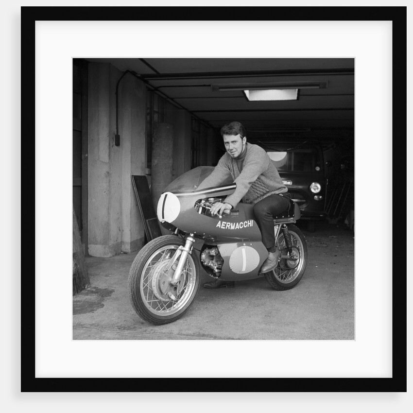 Danny Shimmin on Aermacchi motor cycle, Isle of Man by Manx Press Pictures