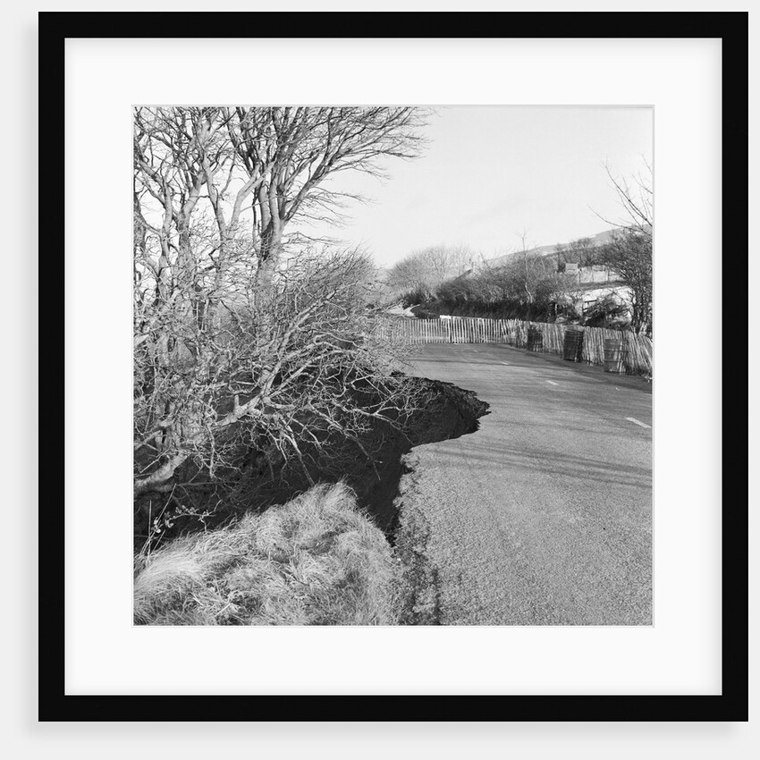 Road collapse on TT Course at Handley's by Manx Press Pictures