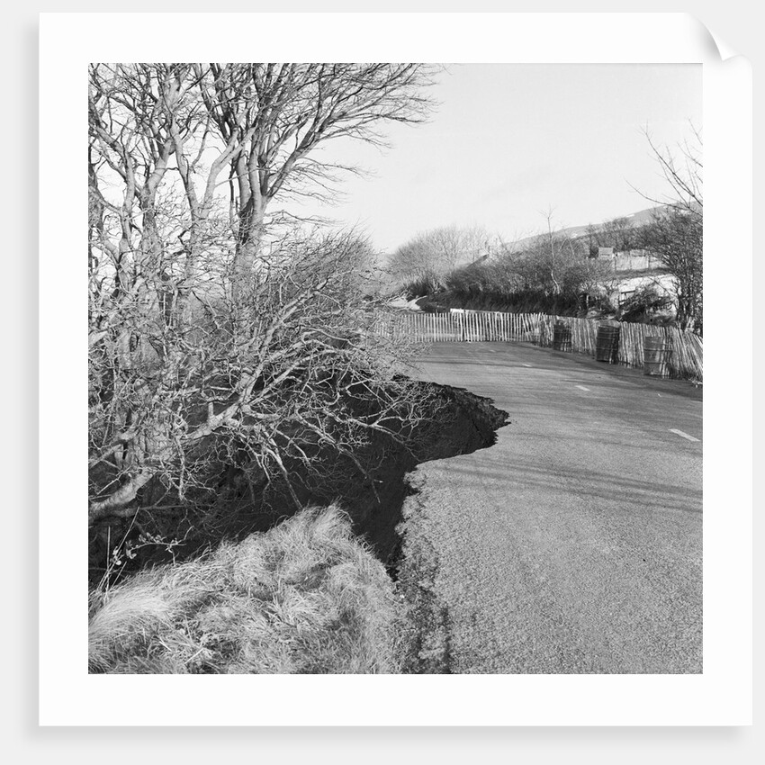Road collapse on TT Course at Handley's by Manx Press Pictures