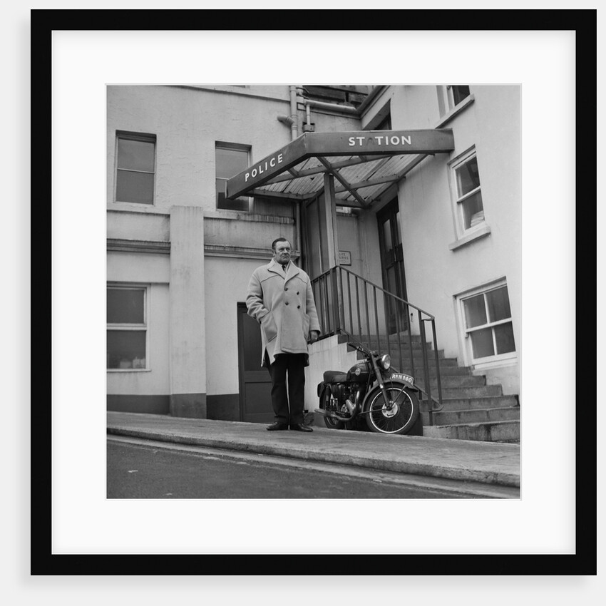 Bill Quayle outside police station, Isle of Man by Manx Press Pictures