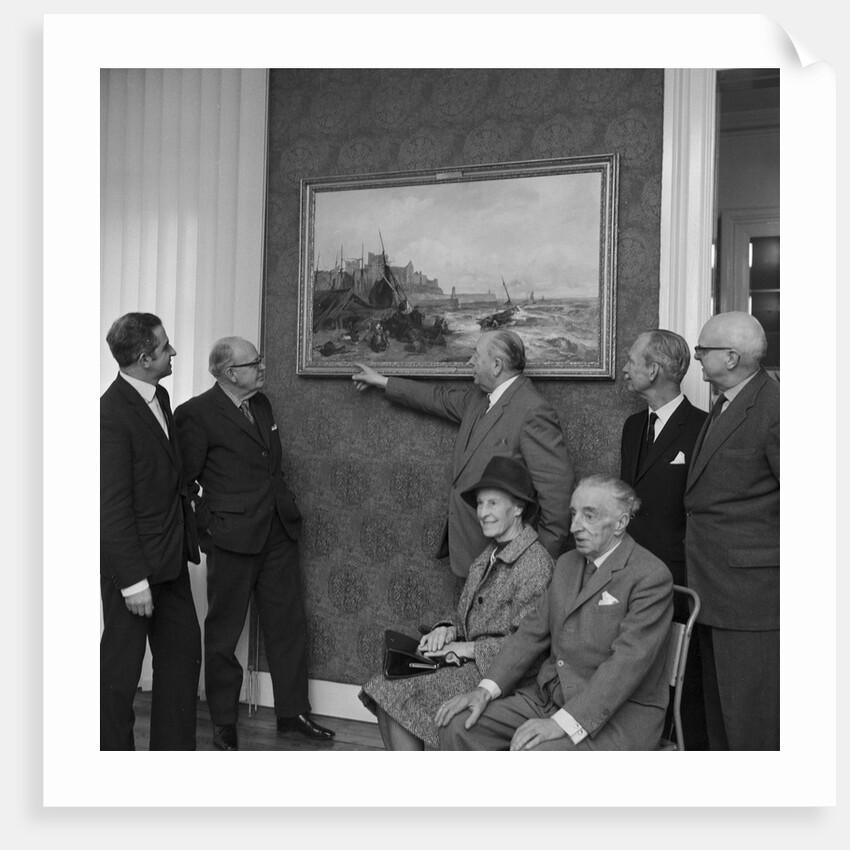 Unveiling of the painting 'Peel Castle and Shore' by Henry James Holding, Manx Museum, Douglas by Manx Press Pictures