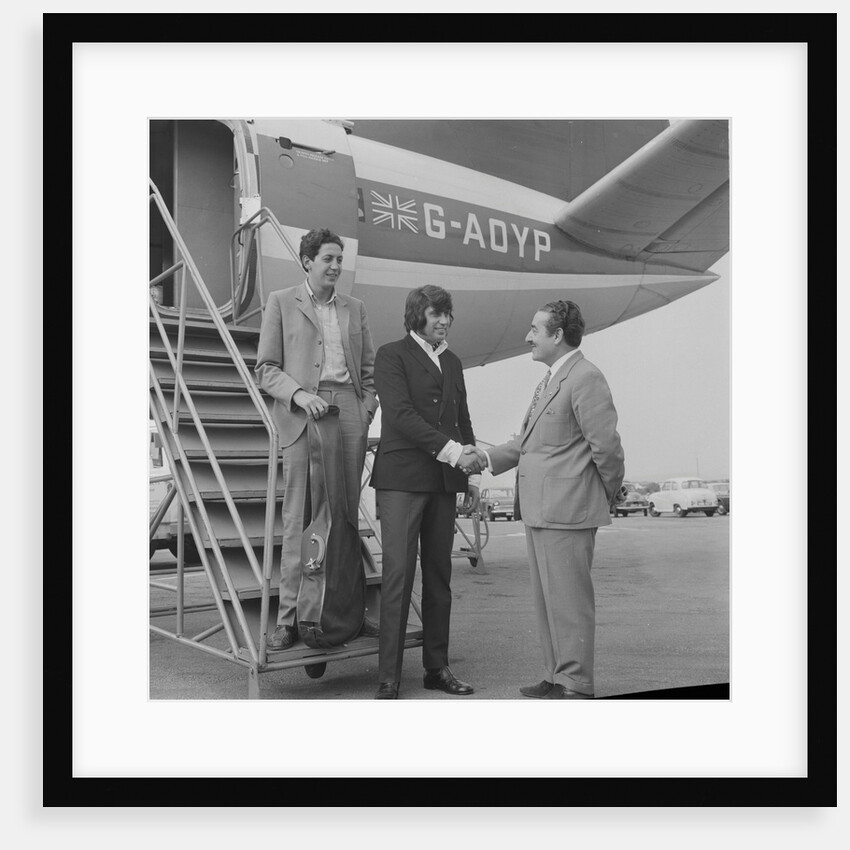 Englebert Humperdinck with his brother landing at Ronaldsway Airport by Manx Press Pictures