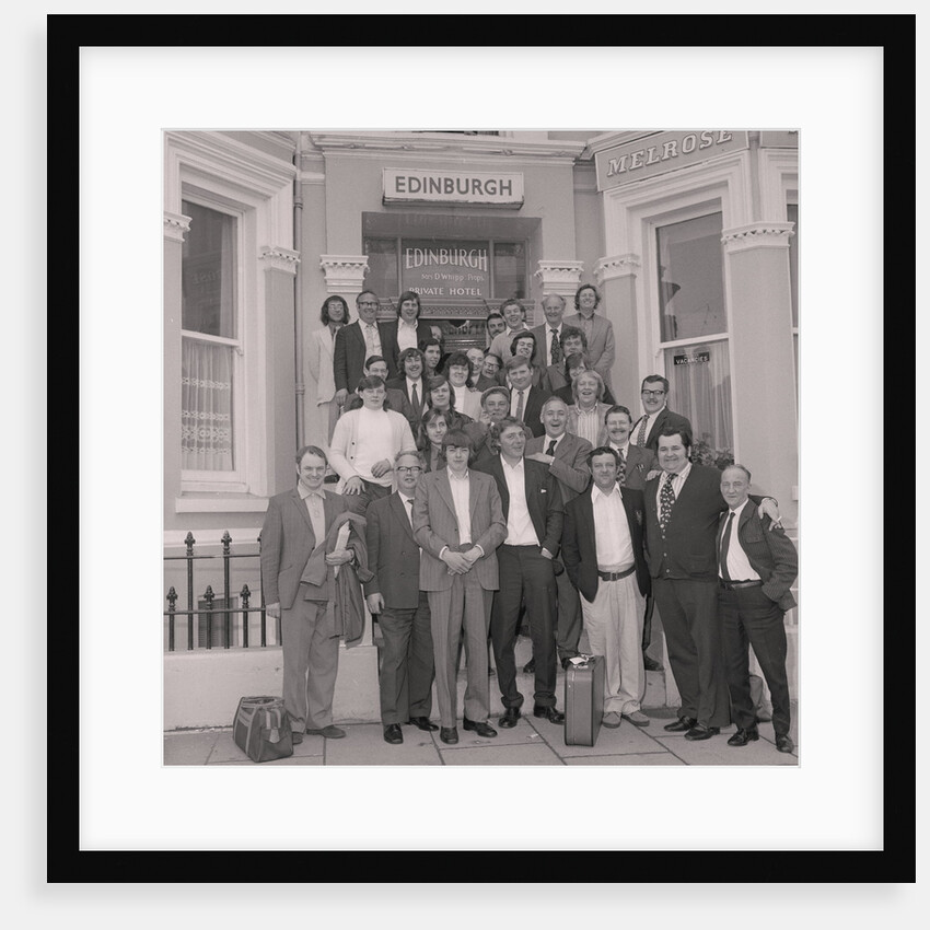 Dart players outside Edinburgh hotel by Manx Press Pictures