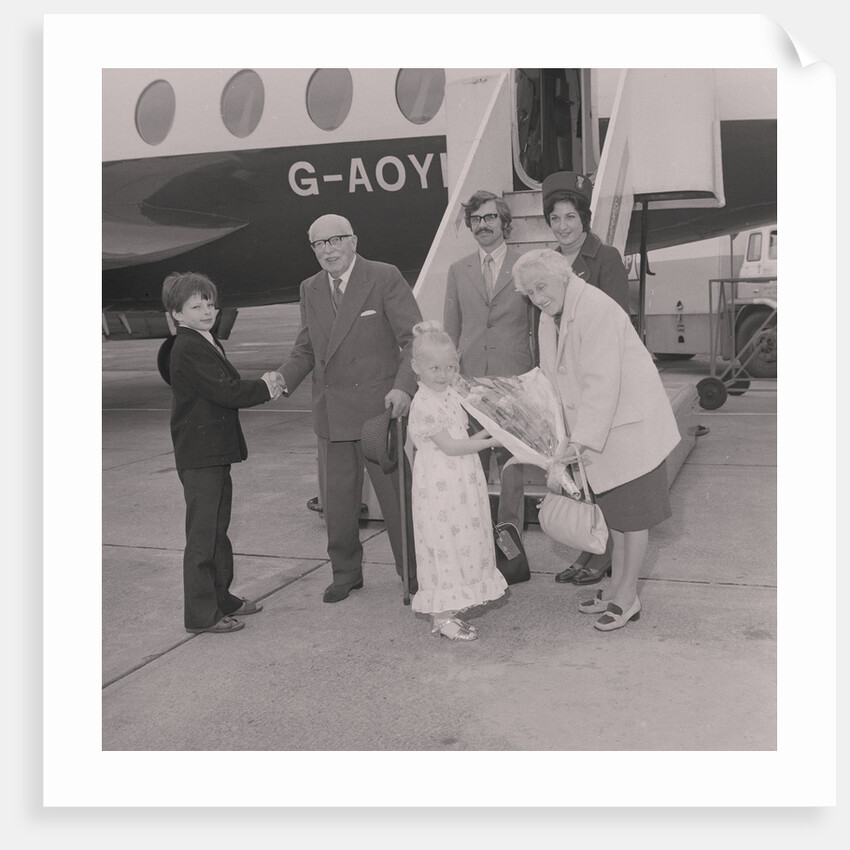 Visitors to the Isle of Man for 70 years arrive at Ronaldsway Airport by Manx Press Pictures