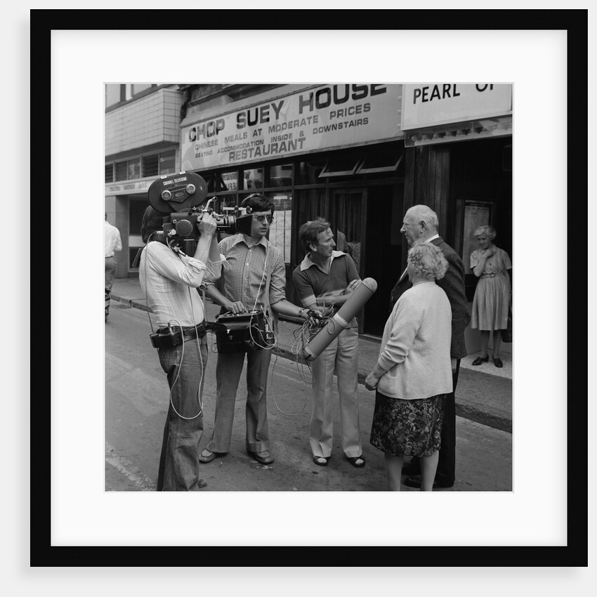 TV interviews in street by Manx Press Pictures
