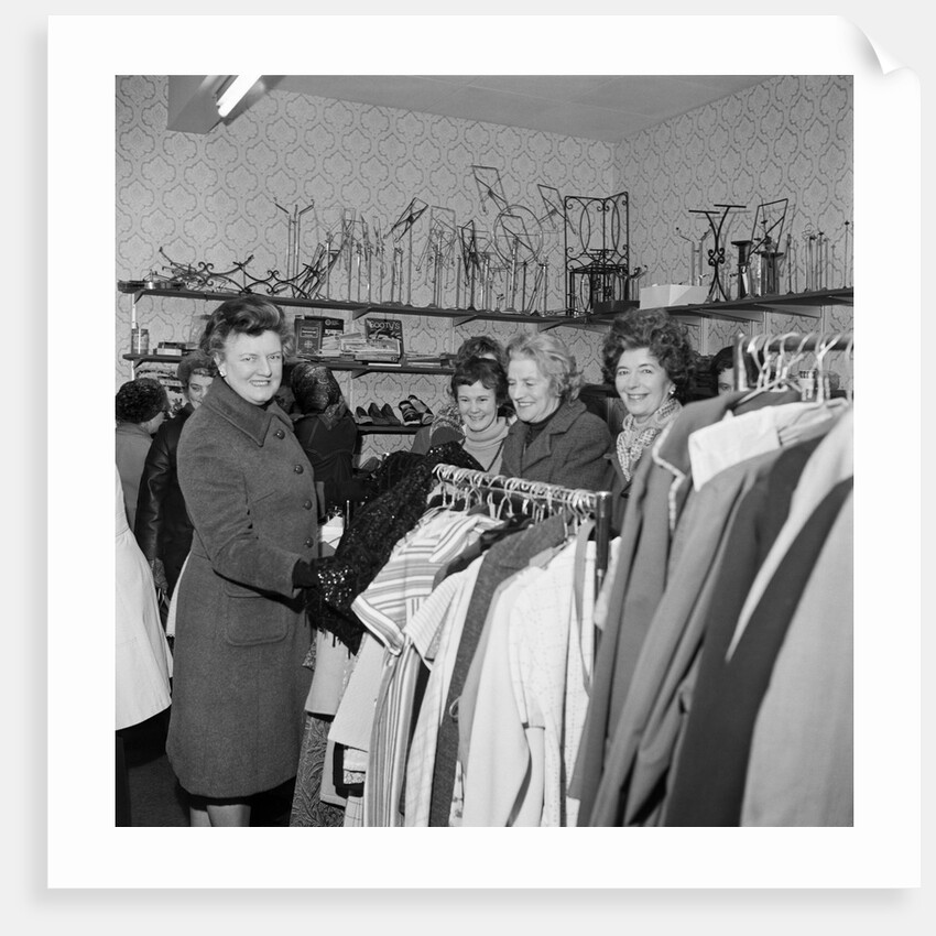 Lady Paul at jumble sale, Isle of Man