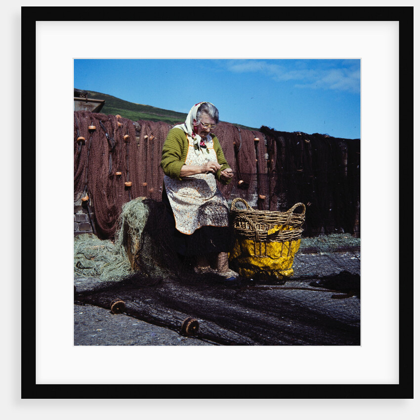 Mending the nets by Manx Press Pictures
