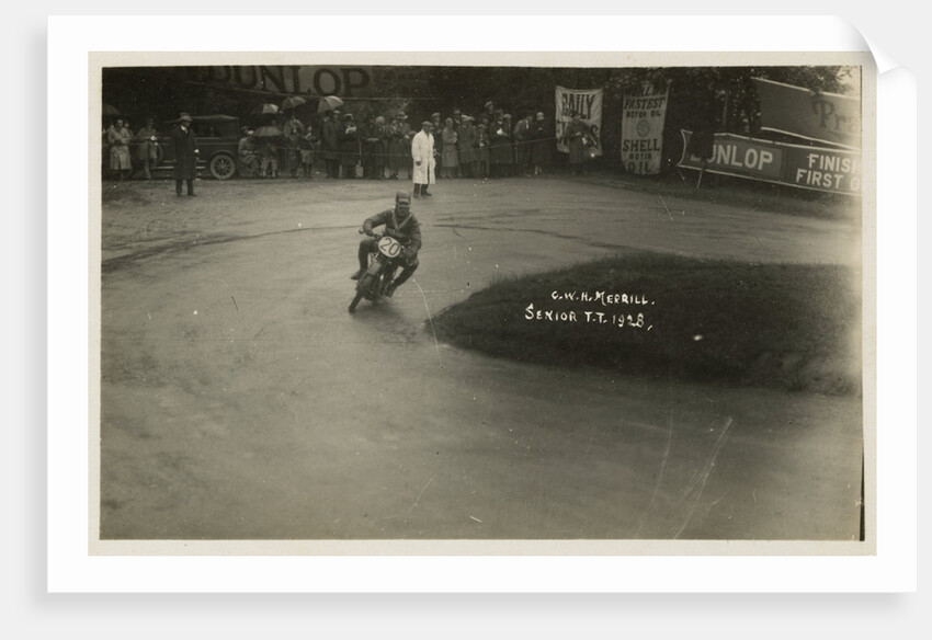 G.W.H. Merrill aboard machine number 20, 1928 Senior TT (Tourist Trophy) by Thomas Horsfell Midwood