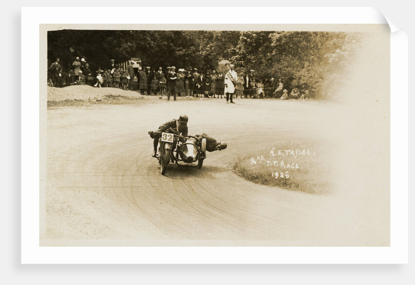 A.E. Taylor aboard sidecar outfit (number 32), 1925 Sidecar TT (Tourist Trophy) by Thomas Horsfell Midwood
