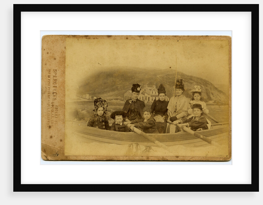 Members of the Harrison family pictured as if in rowing boat by Spence Lees