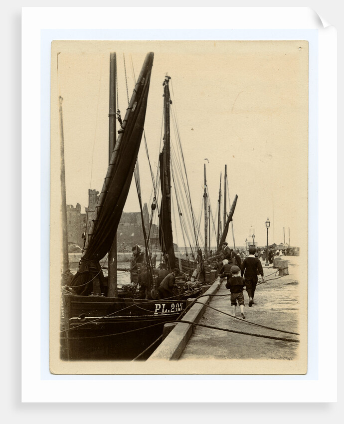 Herring boats on the quayside at Peel by James Hatfield