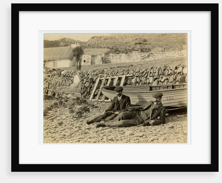 Two gentlemen on the beach at Niarbyl by James Hatfield