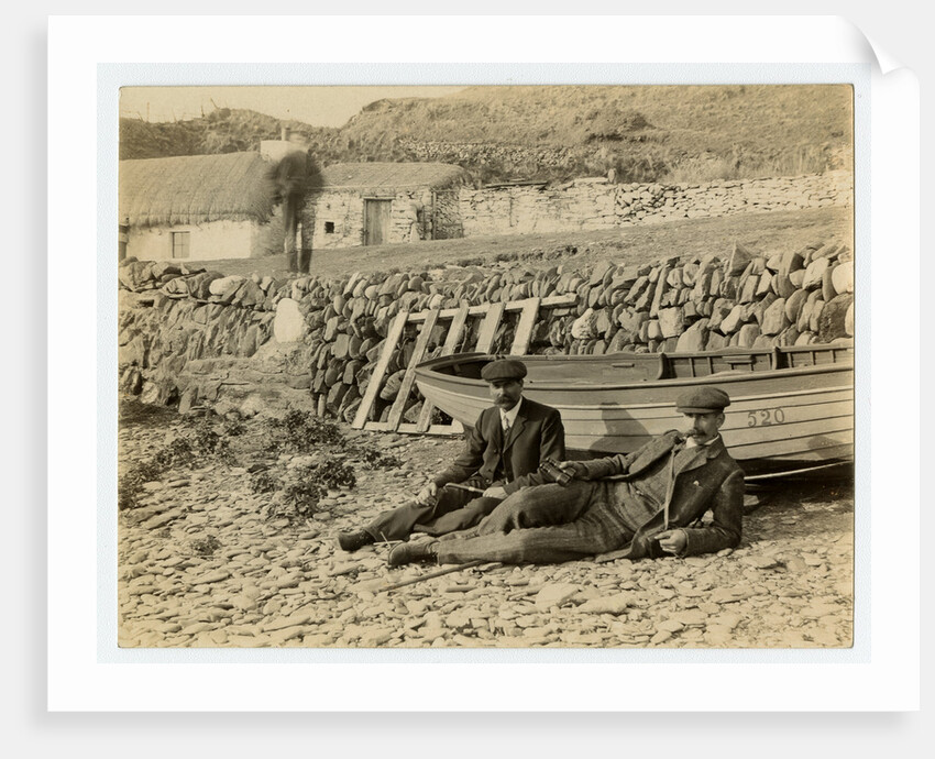 Two gentlemen on the beach at Niarbyl by James Hatfield