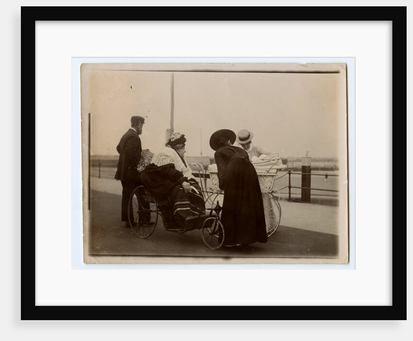 Ladies and gentleman at Ramsey harbour by Thomas Horsfell Midwood