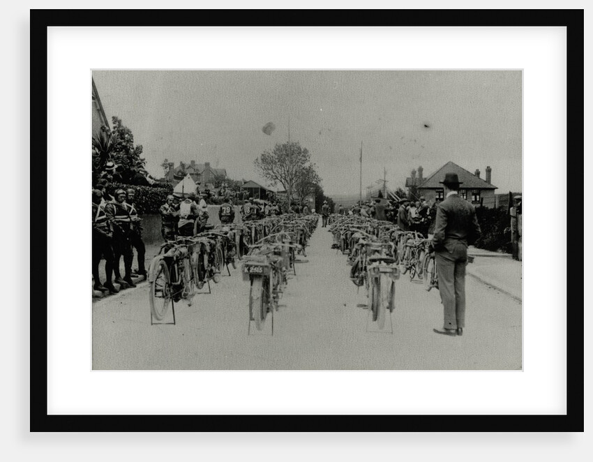 Machines lined up ahead at the start of a race, 1913 TT (Tourist Trophy) by Anonymous